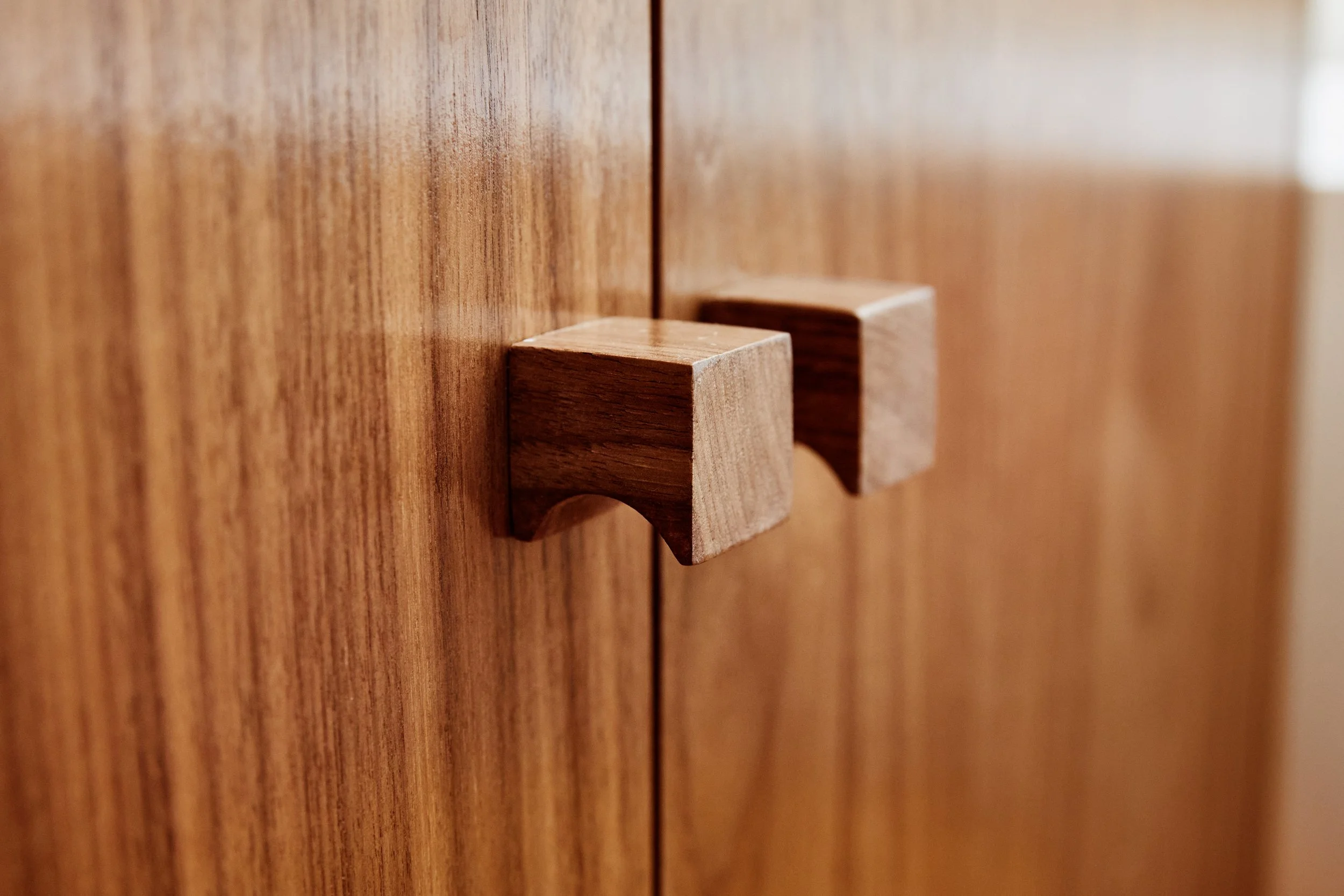 custom walnut cabinet pulls