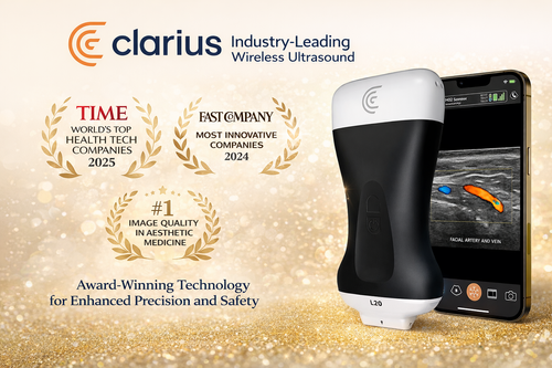 Clarius L20 handheld ultrasound device and imaging display