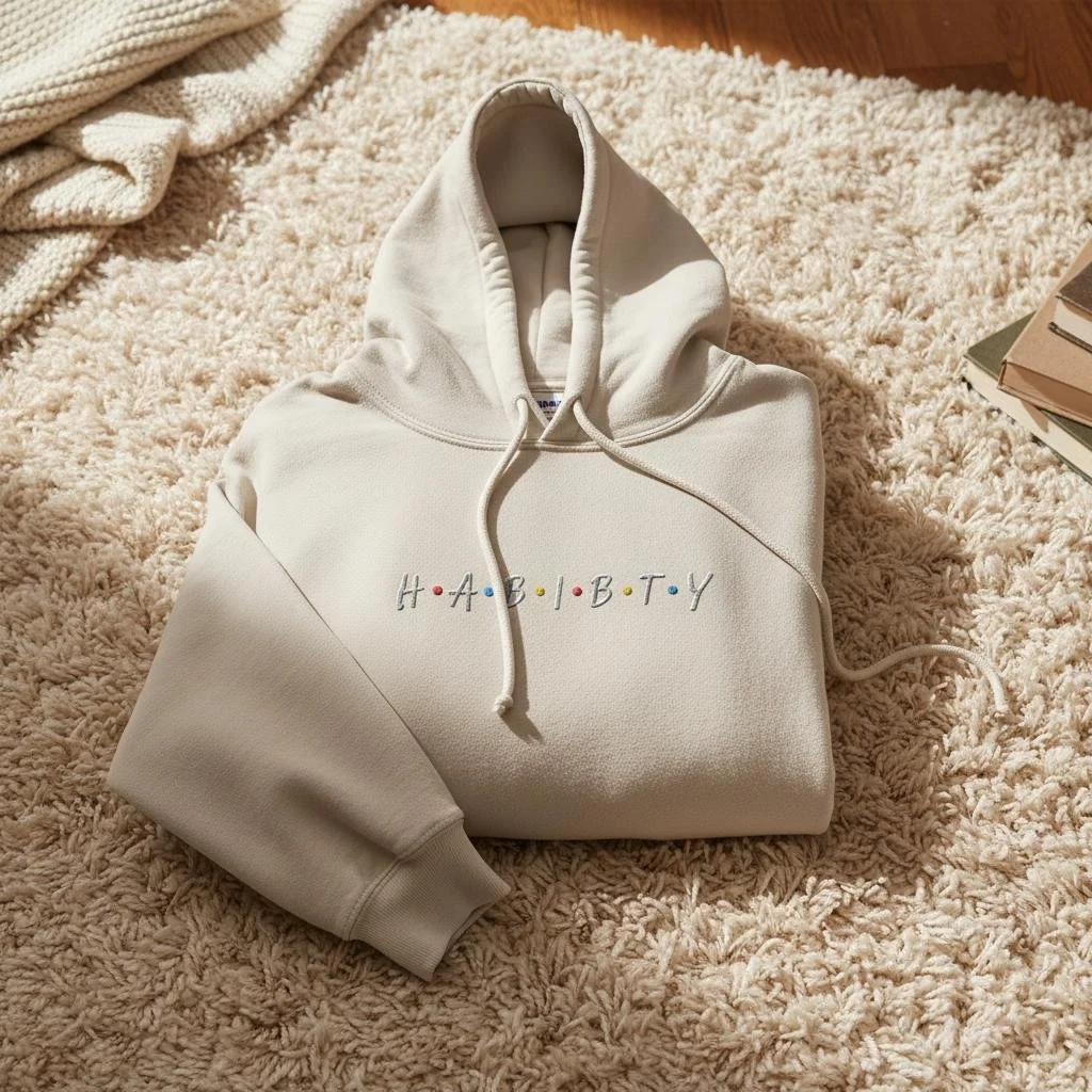 HABIBTY Embroidered 'Friends'-Inspired Hoodie