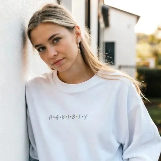 HABIBTY Embroidered 'Friends'-Inspired Sweater