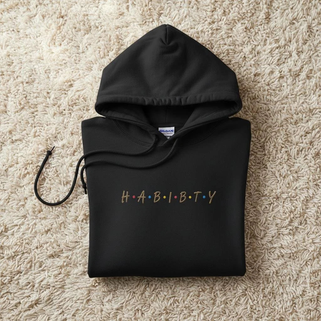 HABIBTY Embroidered 'Friends'-Inspired Hoodie