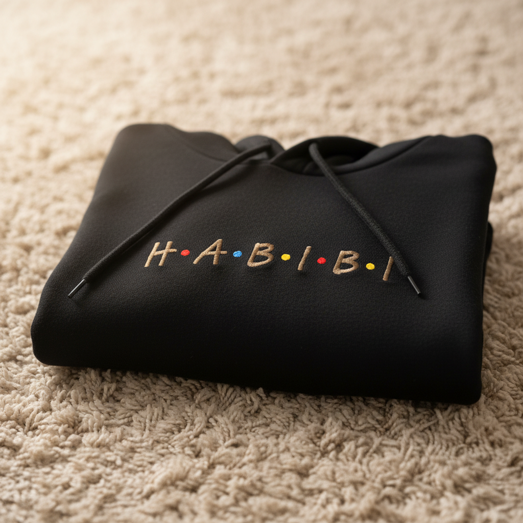 HABIBI Embroidered 'Friends'-Inspired Hoodie