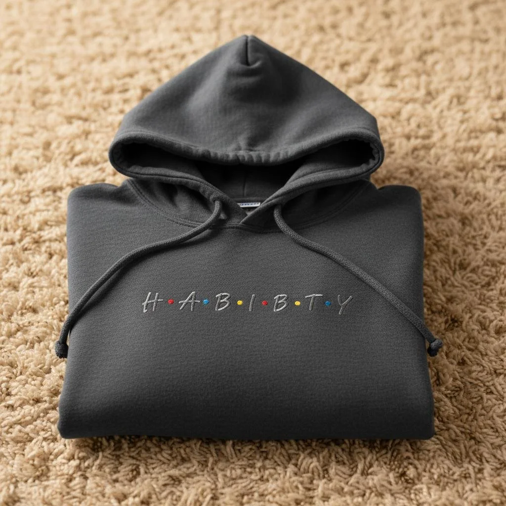 HABIBTY Embroidered 'Friends'-Inspired Hoodie