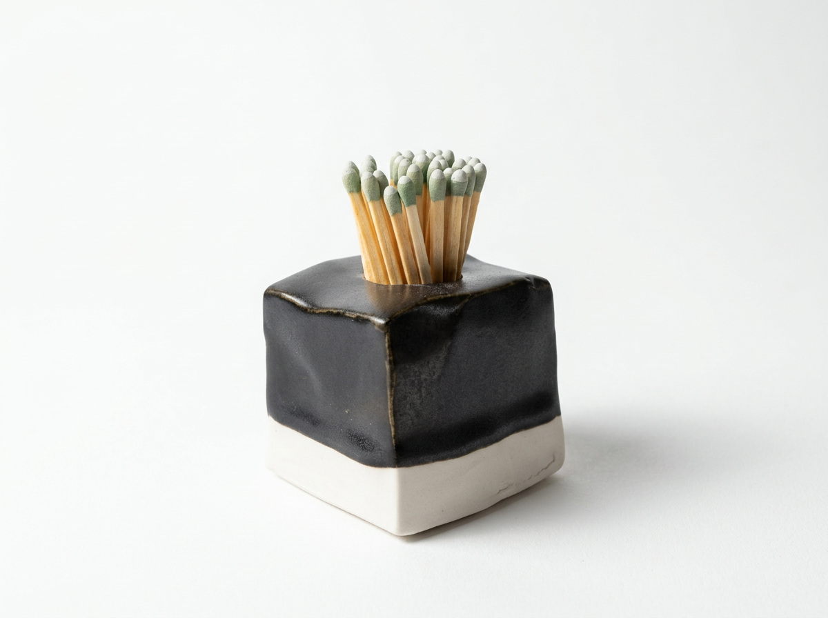 Handmade Ceramic Match Stick Holder and Striker