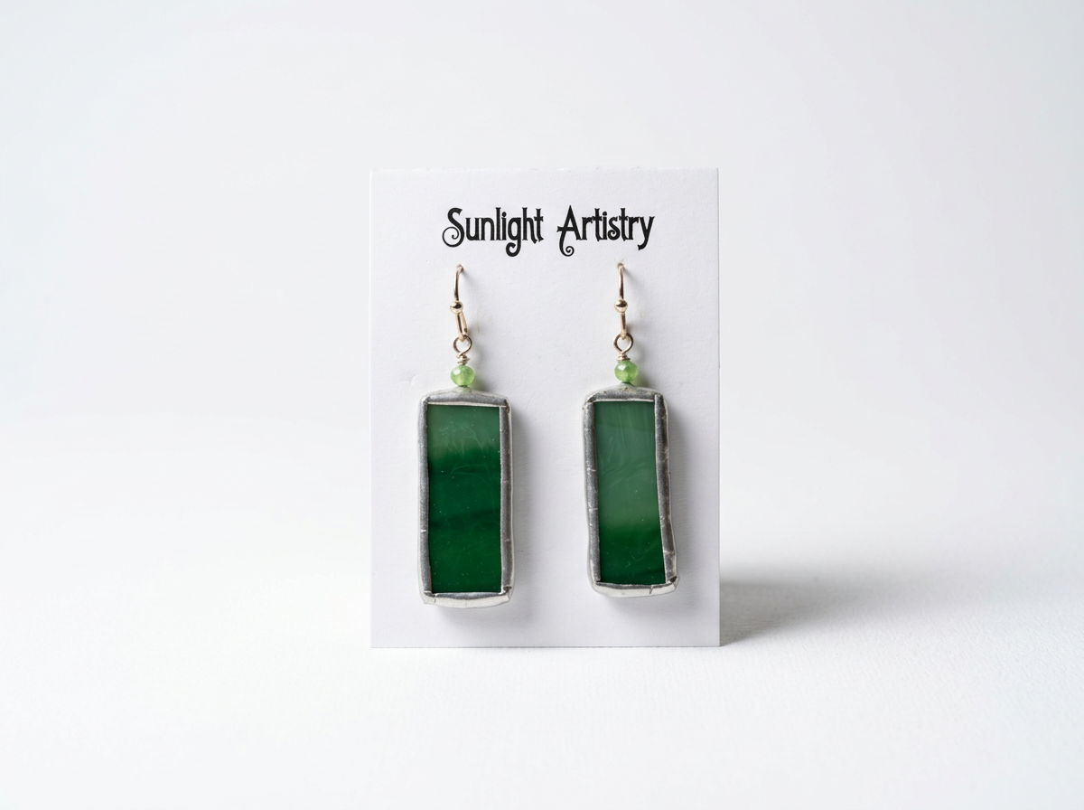 Handmade Stained Glass Drop Earrings