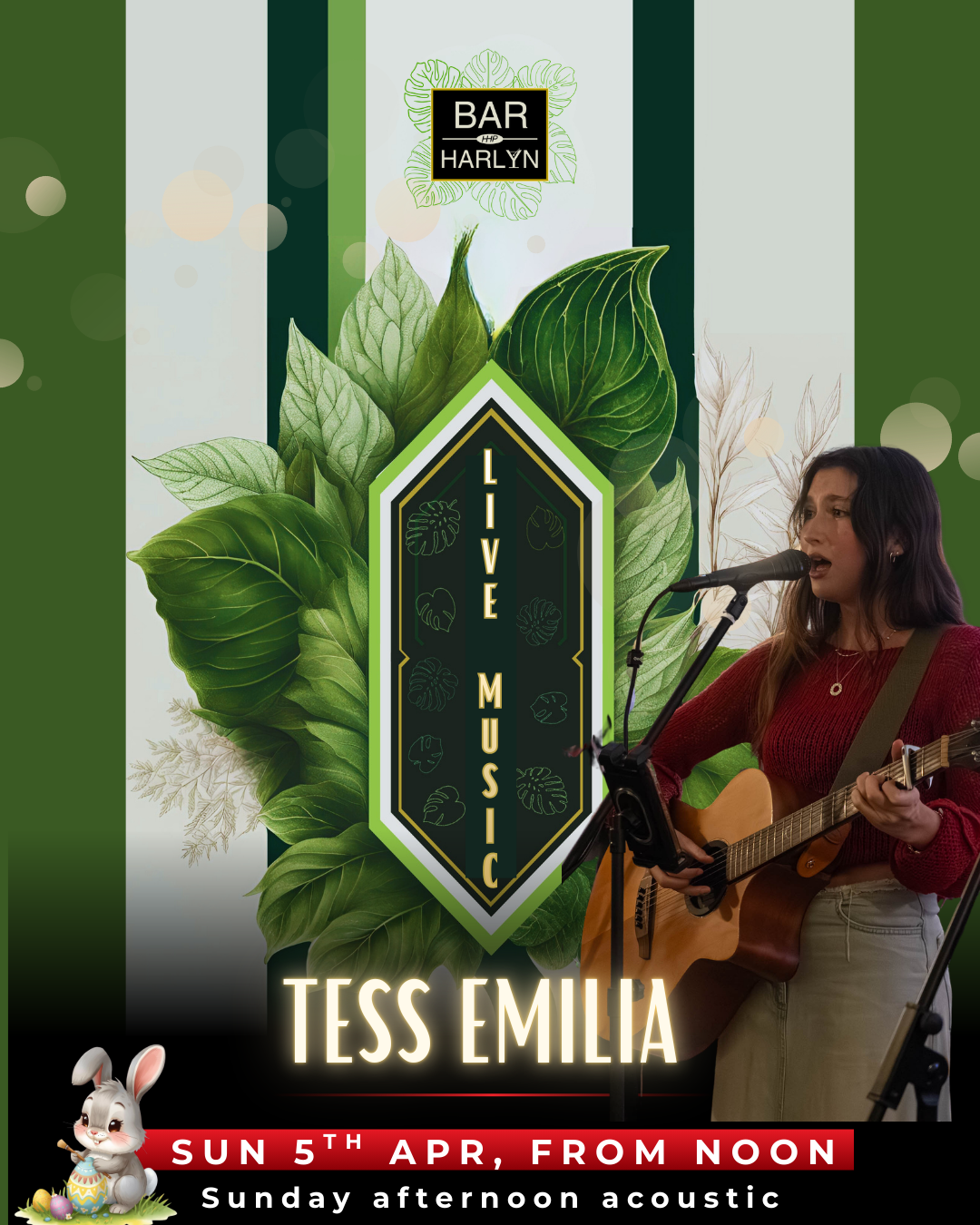 Live music with Tess Emilia from 12 noon