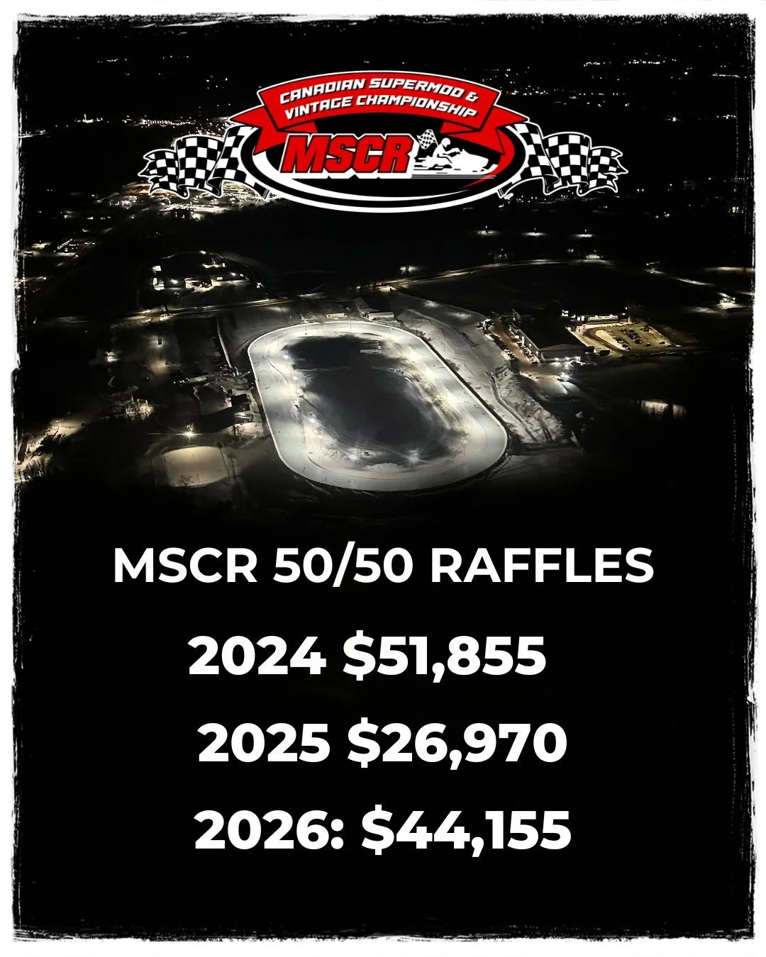 In just three years, look what this community has built 👏

MSCR 50/50 totals:

2024 &mdash; $51,855
2025 &mdash; $26,970
2026 &mdash; $44,155

That&rsquo;s over $120,000 raised to help keep this volunteer-run event alive and growing in right here in