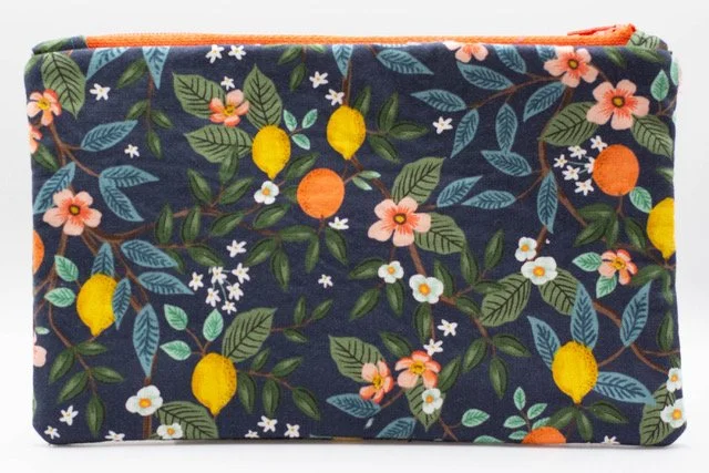 Orange Floral Pouch (Medium)