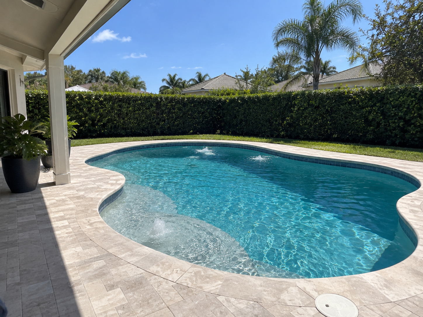 idney-shaped residential swimming pool in Vero Beach, Florida