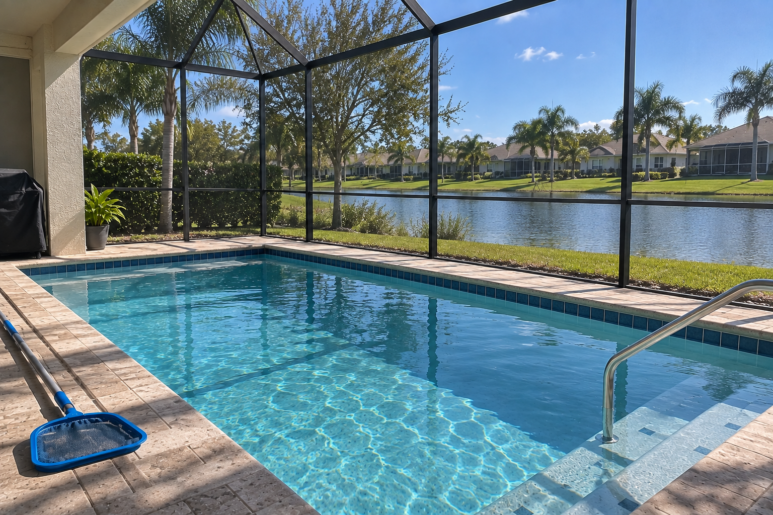 Screened residential pool in Fort Pierce Florida