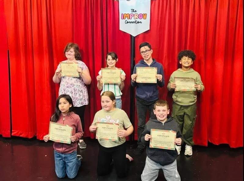 Kudos to our fantastic Elementary grades 3-5 group and their awesome middle school TAs for an amazing 8 weeks of fall improv! They learned, created, and had a blast. Want to join the fun? New 8-week classes are on sale now for January 2026! ✨
https:/