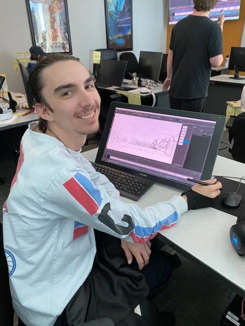 HAA student working in the classroom studio