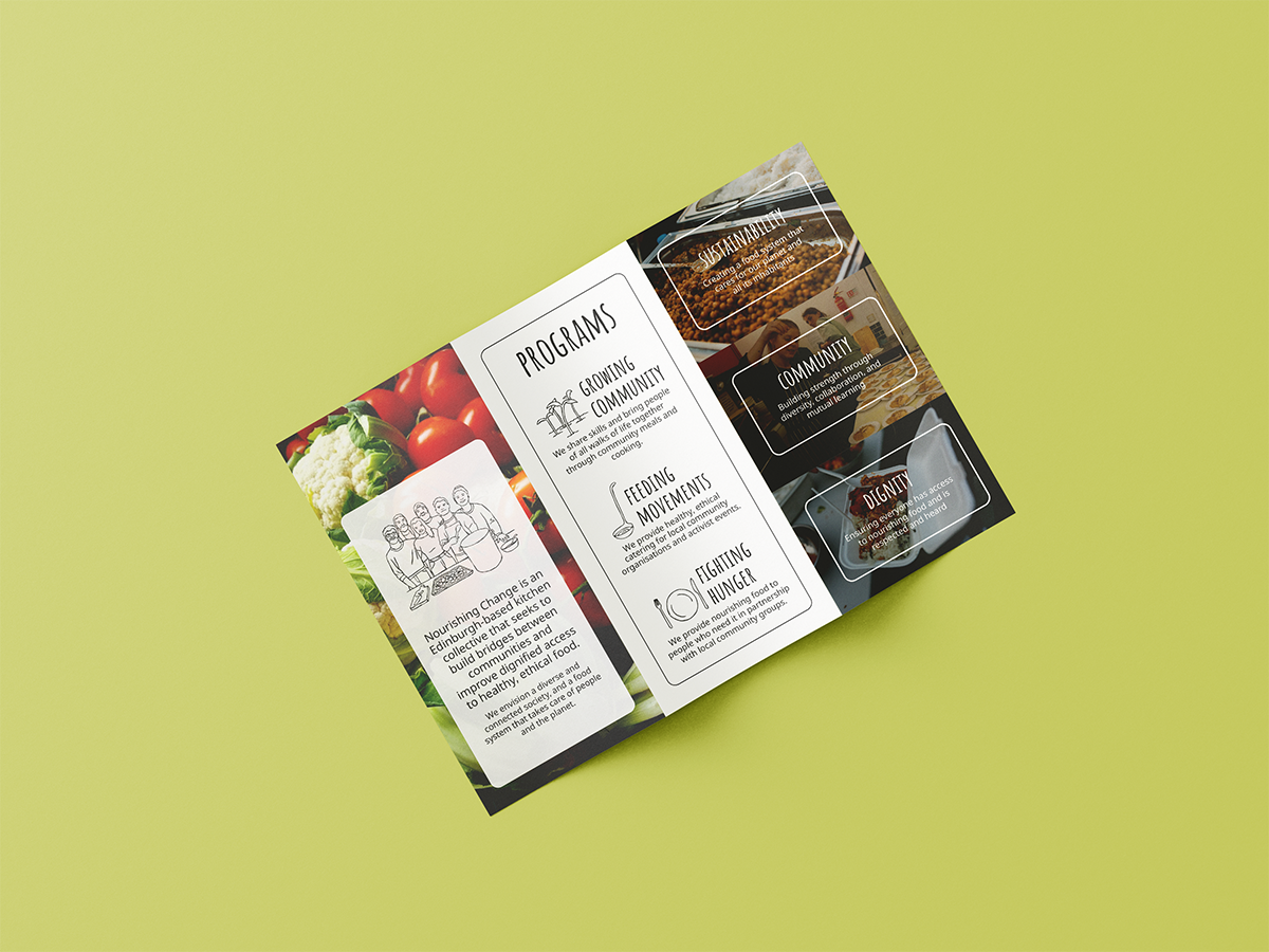 Brochure design for community organization.