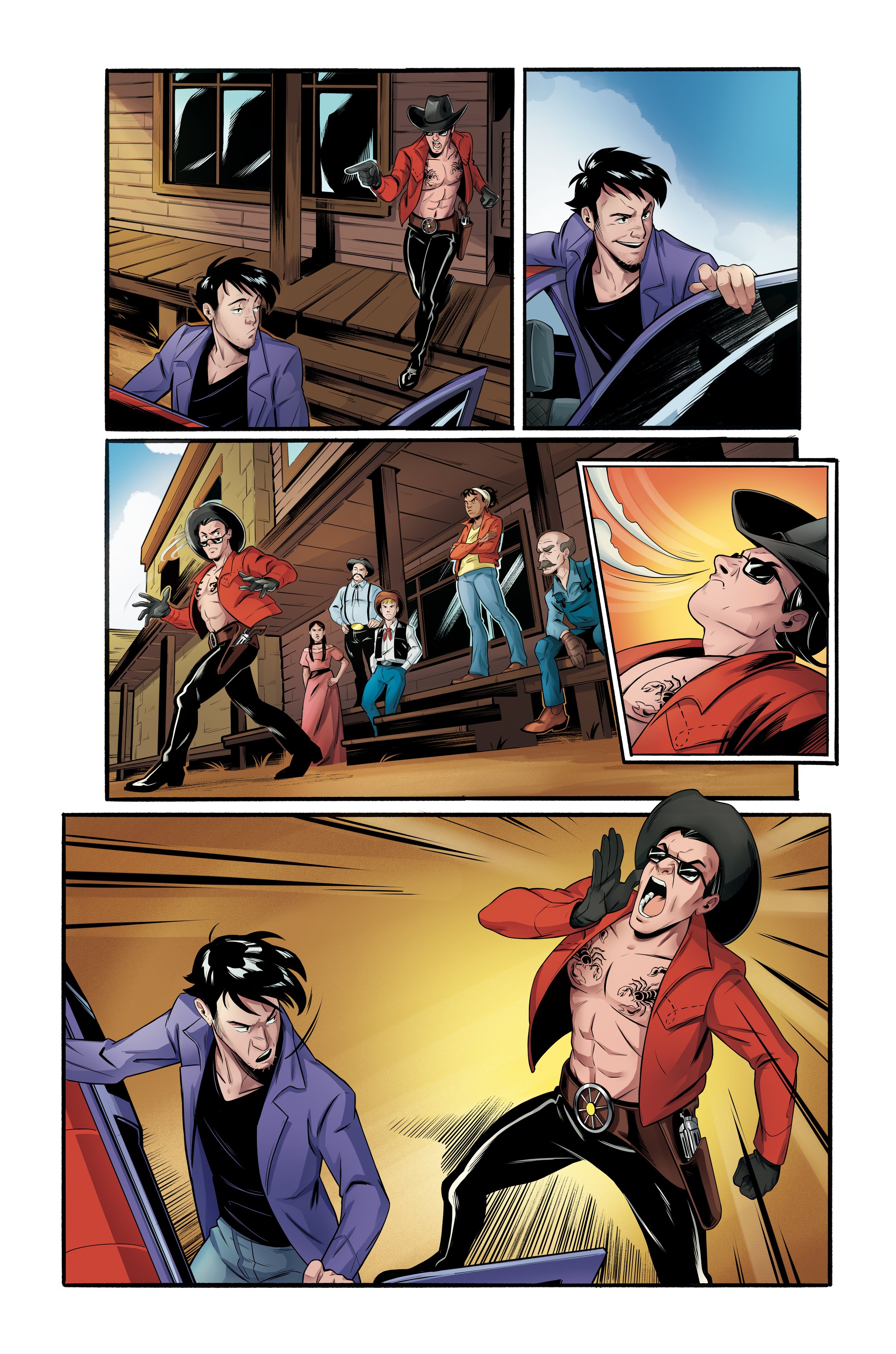 Speed Racer: Tales from the Road-Snake Oiler in High Noon (Mad Cave 2026). Art by Maggie Martinmaas, colors by Jacqueline Glatz