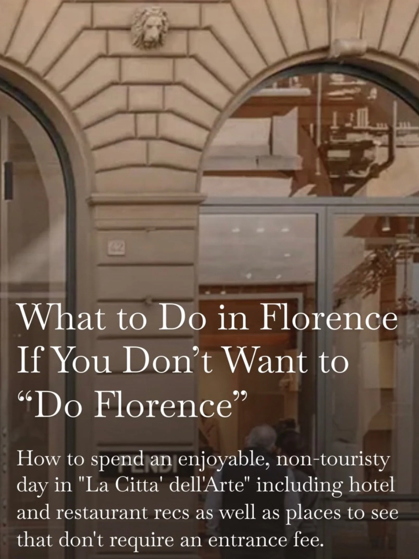 My latest Substack, an ideal 8-hour day in Florence is quite literally my life&rsquo;s work. It has taken me 20+ years and a small fortune to curate this kind of crowd-free, effortless enjoyment and I am not sharing it with just anyone. Think of it a