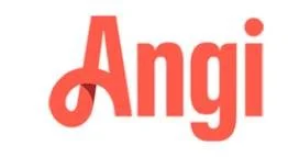 The logo with the word 'Angi' in red text on a white background.