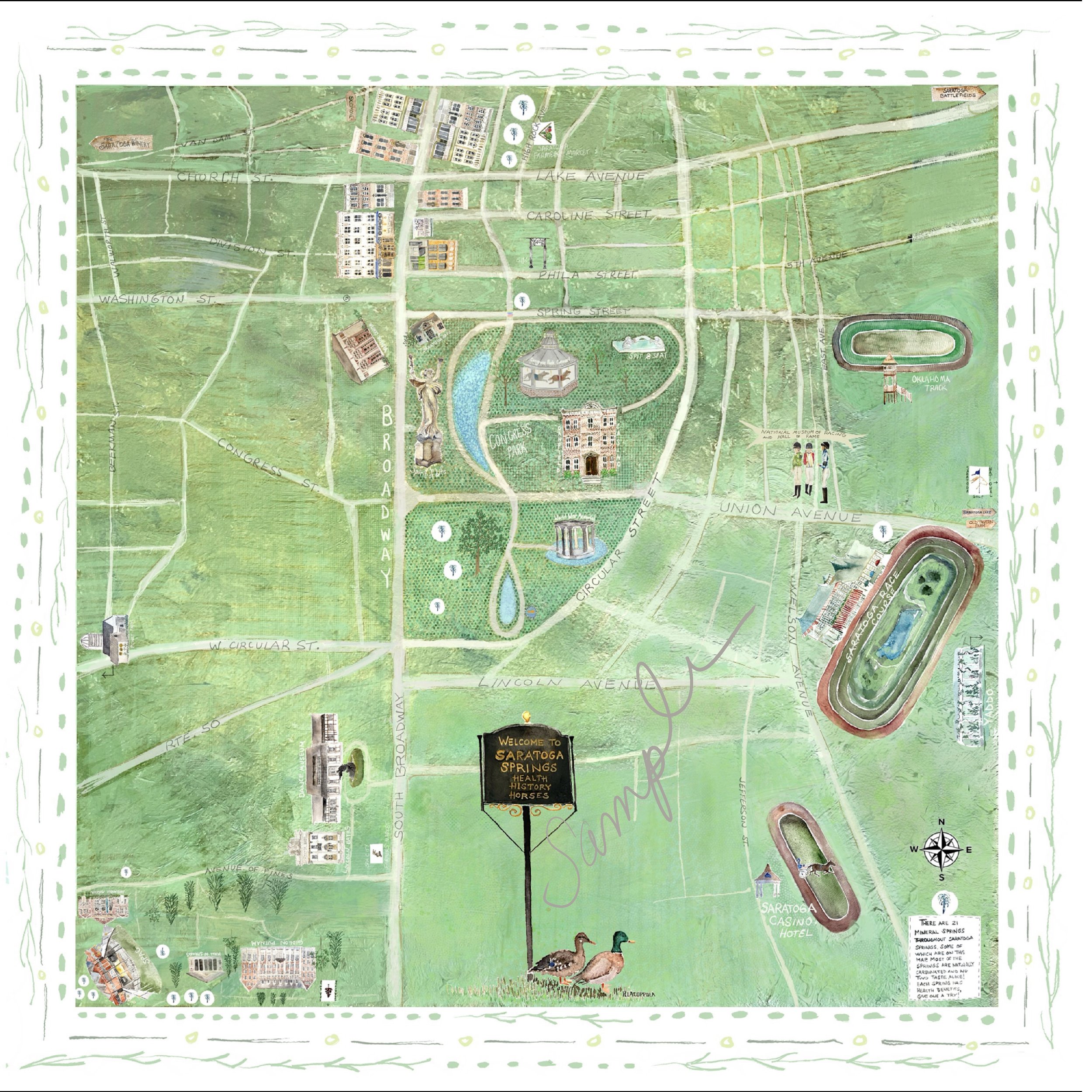 Saratoga Springs Map Print