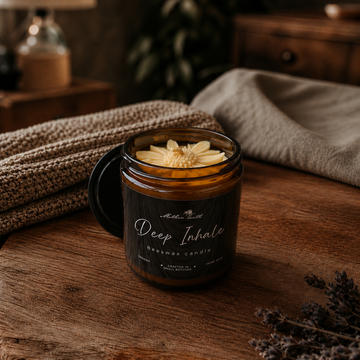 Organic Beeswax Blend Candle- Deep Inhale