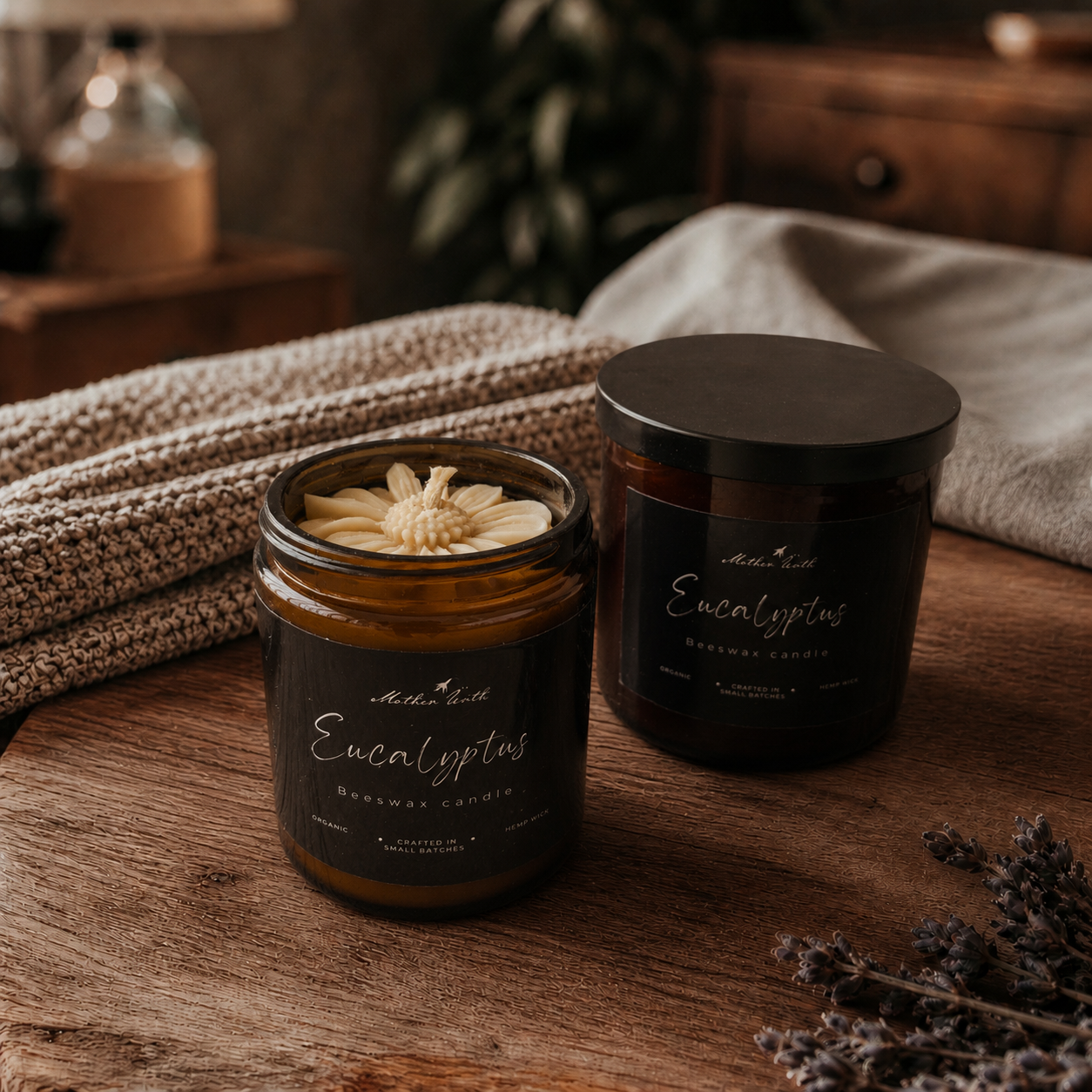 Organic Beeswax Blend Candle - Eucalyptus