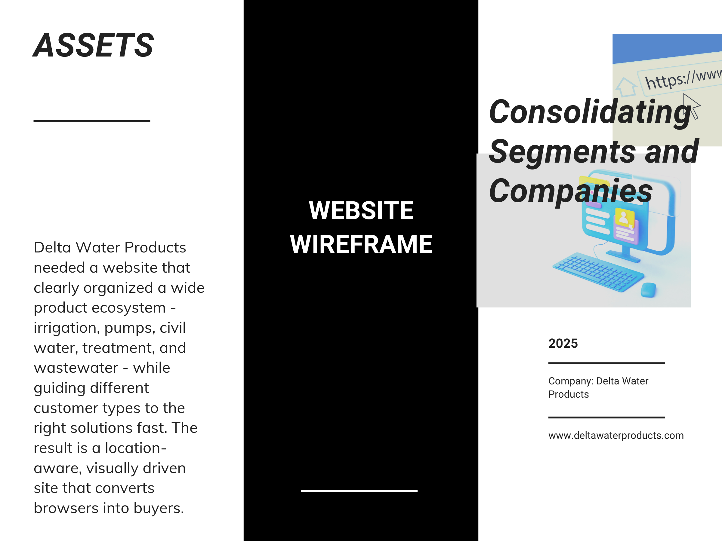 Website Wireframe - Consolidating Segments and Companies