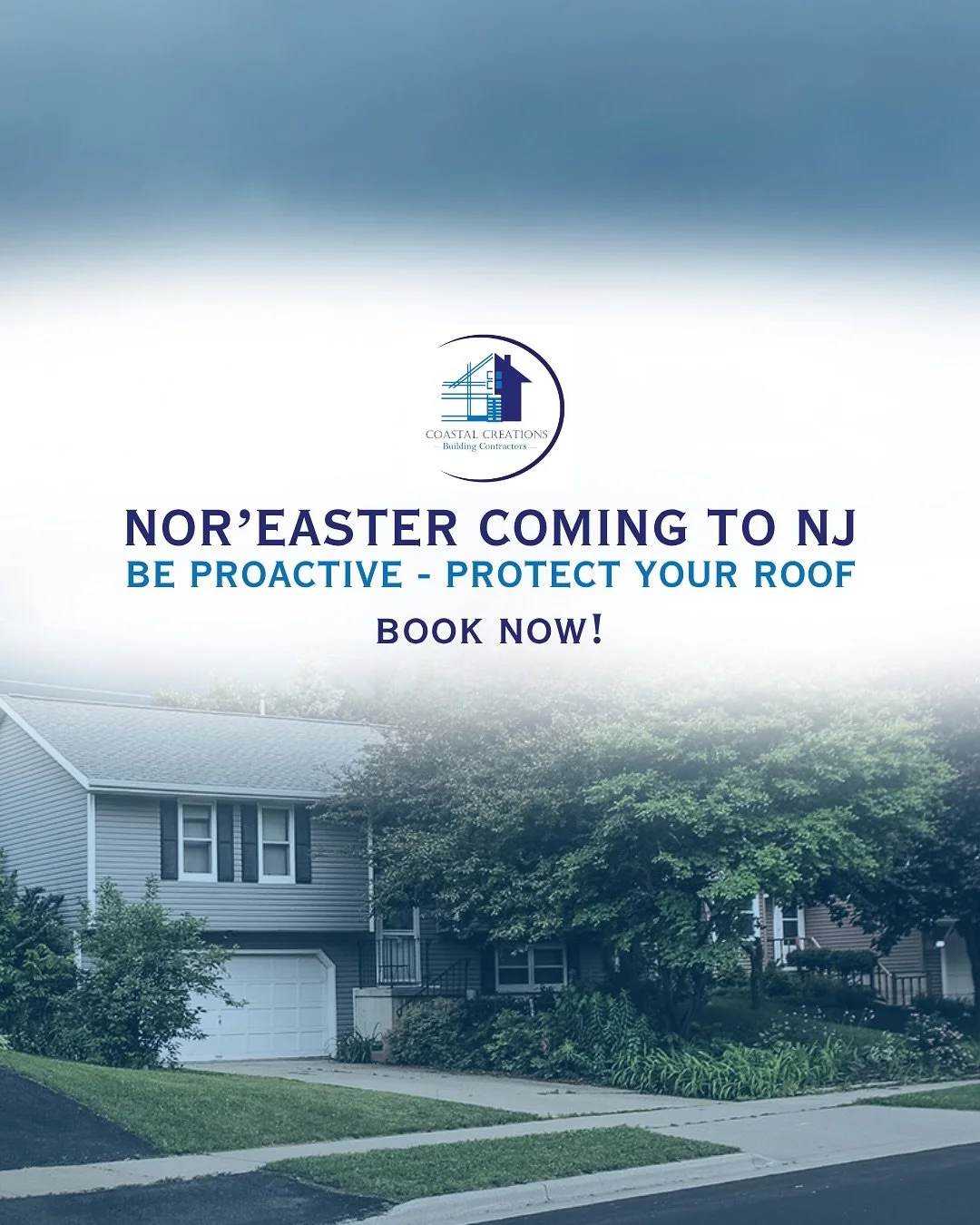 High winds and heavy rain can cause serious roof damage. Coastal Creations is ready to help you stay ahead of the storm this weekend with:

🛠️Pre-storm emergency roof protection 
⚡️Reliable, same-week repairs 
🔍Free inspections after the storm 

Se