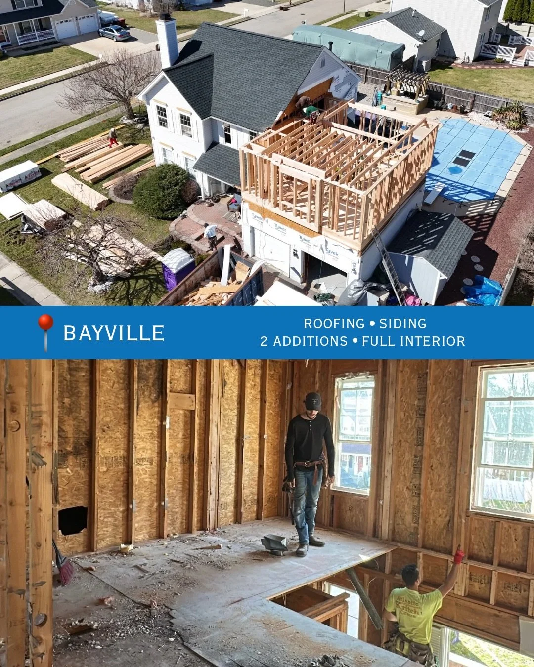 Just a few of our current projects&hellip;.from roofing and siding to additions, new builds, and interior renovations 🔨

#workinprogress #jerseyshore #njconstruction #roofing #siding