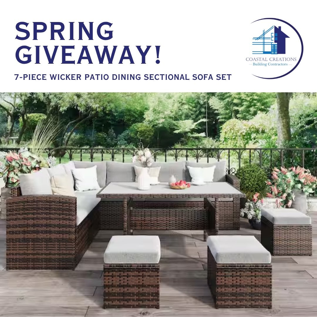 COASTAL SPRING GIVEAWAY🌿🛋️

We&rsquo;re getting ready for long summer days in the backyard - and we&rsquo;re giving one lucky winner an IF Collection 7-piece wicker patio dining sectional sofa set! This set includes 2 single loveseats, 1 corner lov
