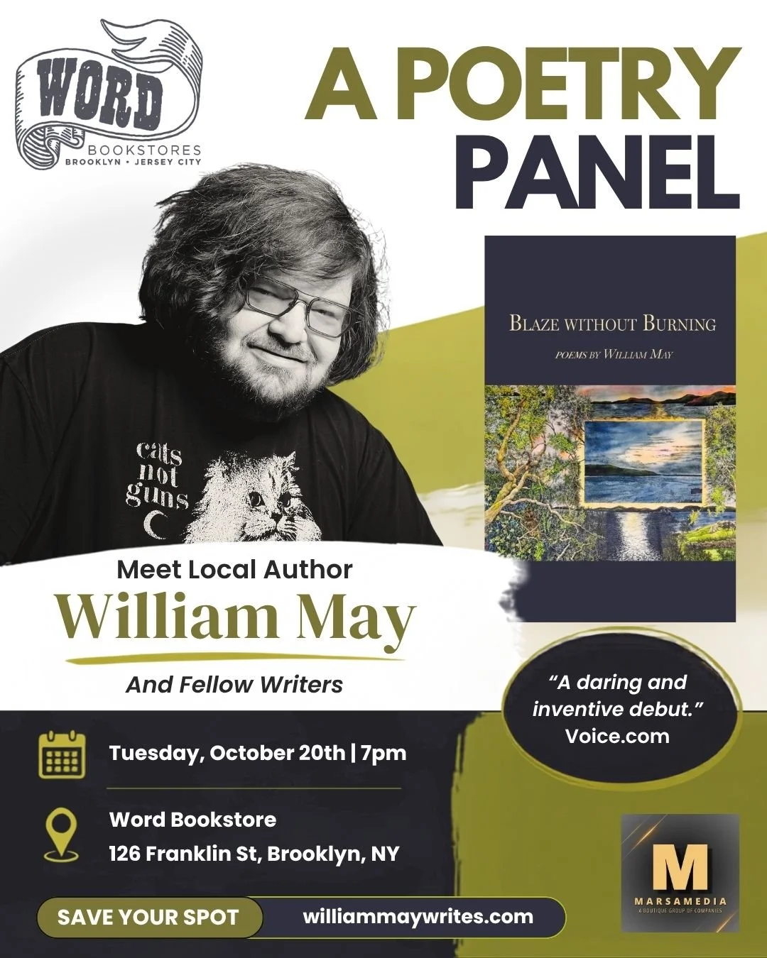 Word Books Brooklyn: William May Poetry Panel