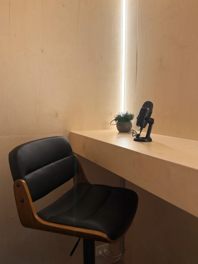 Podcast room at Hello Friend Co-working Space Northern Beaches