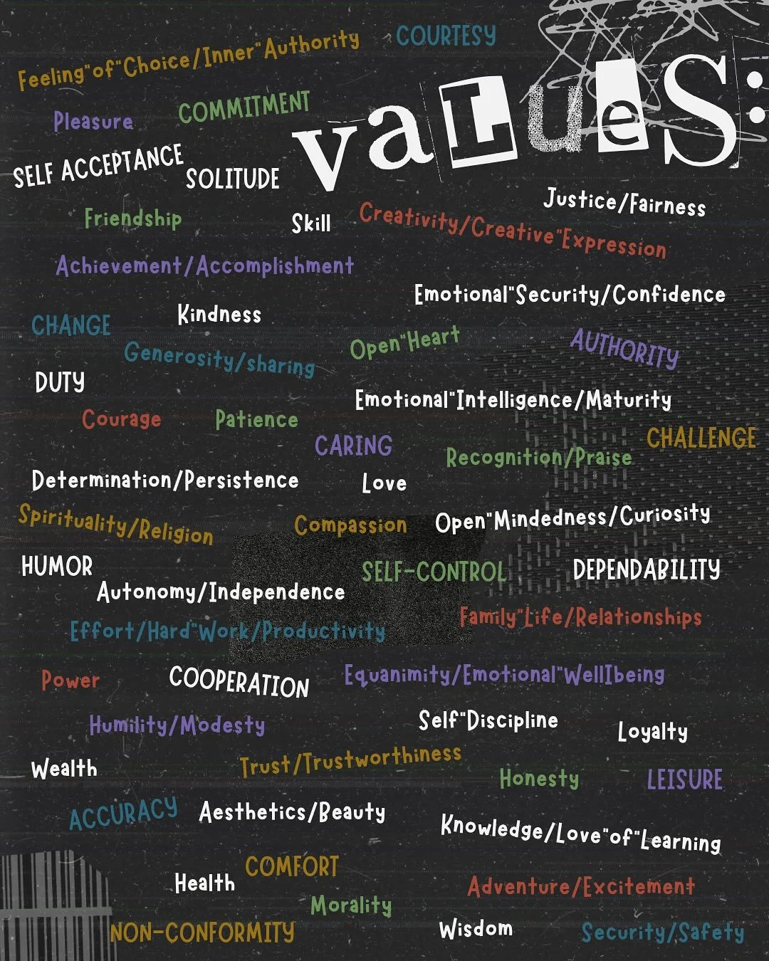 Identifying values is an activity from the Acceptance and Commitment Therapy modality (ACT) that can provide a foundation for living a life rich in meaning, purpose, and authenticity, directly contributing to enhanced well-being and a robust sense of
