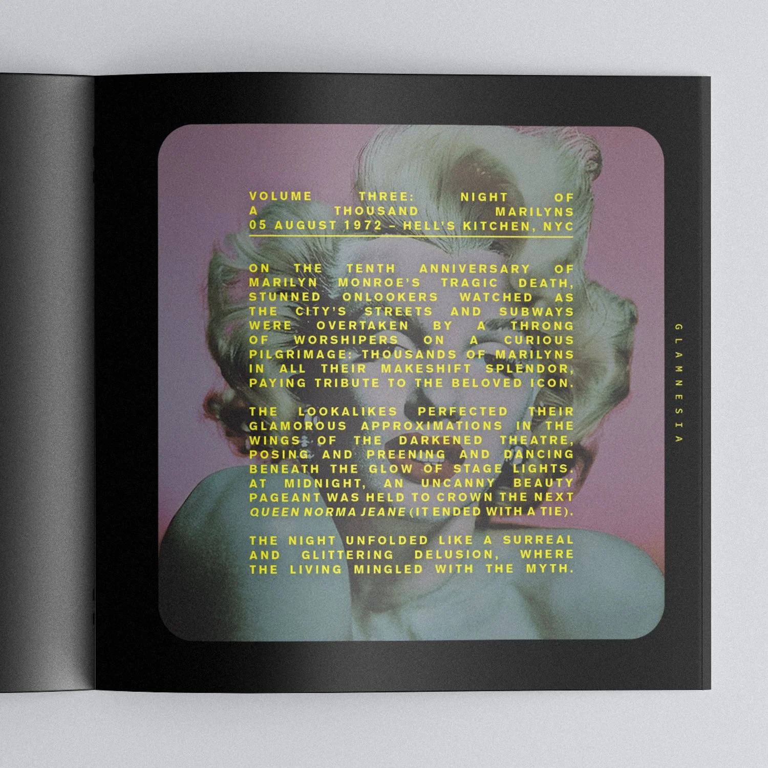 GLAMNESIA zine by Michael Burk Studio and artificial intelligence