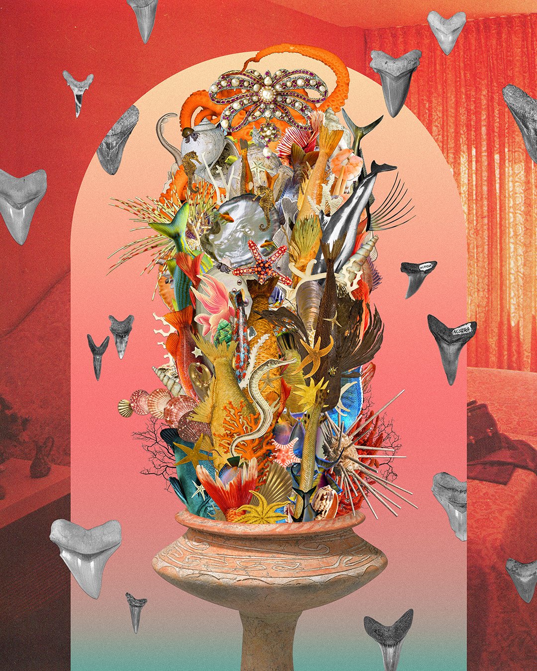 Mixed media digital collage by artist Michael Burk