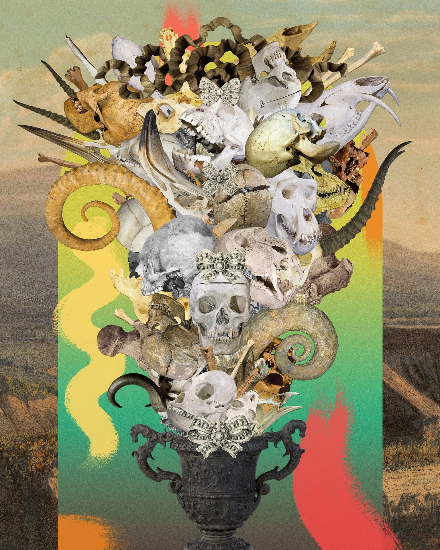 Mixed media digital collage by artist Michael Burk