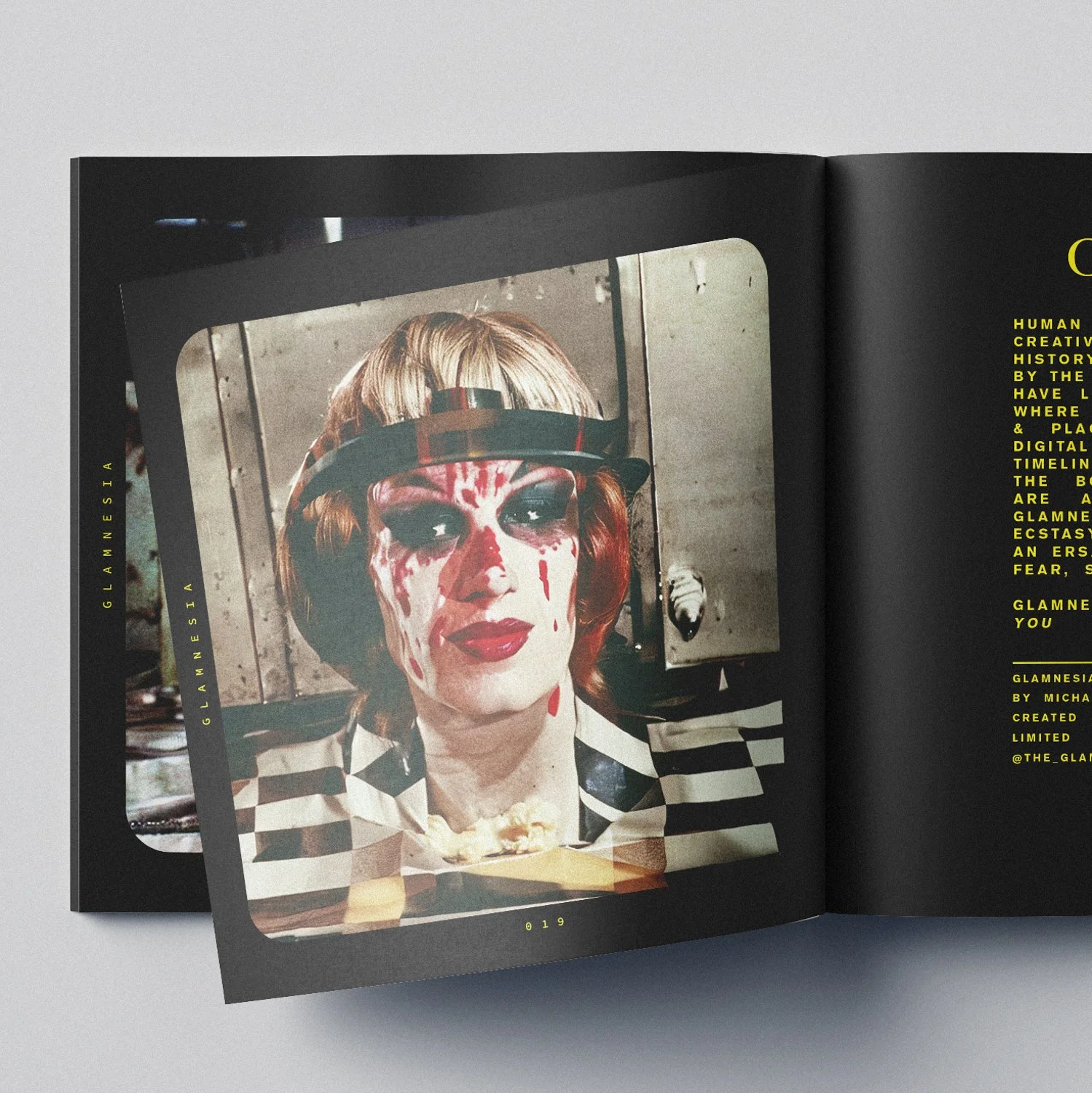 GLAMNESIA zine by Michael Burk Studio and artificial intelligence