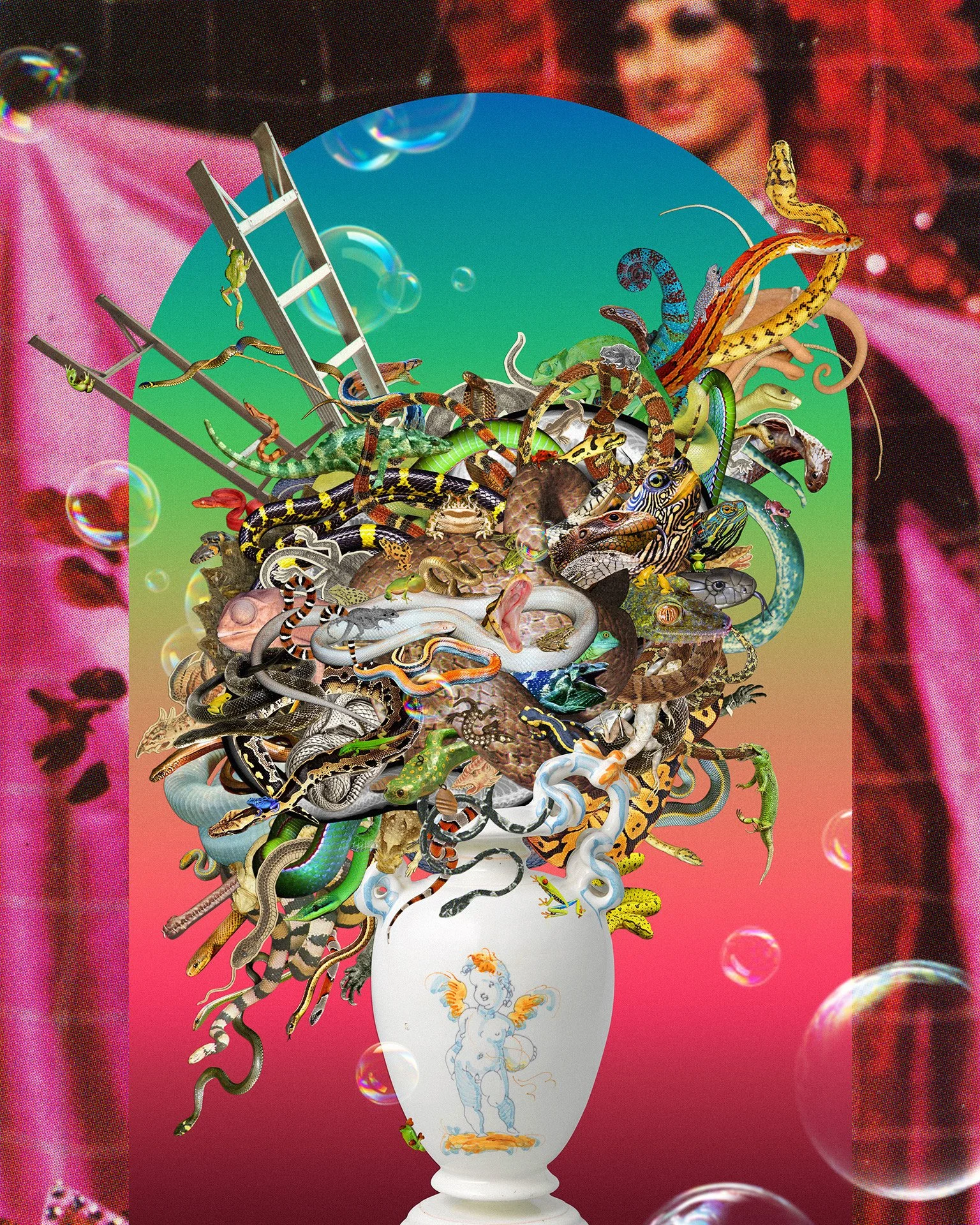 Mixed media digital collage by artist Michael Burk