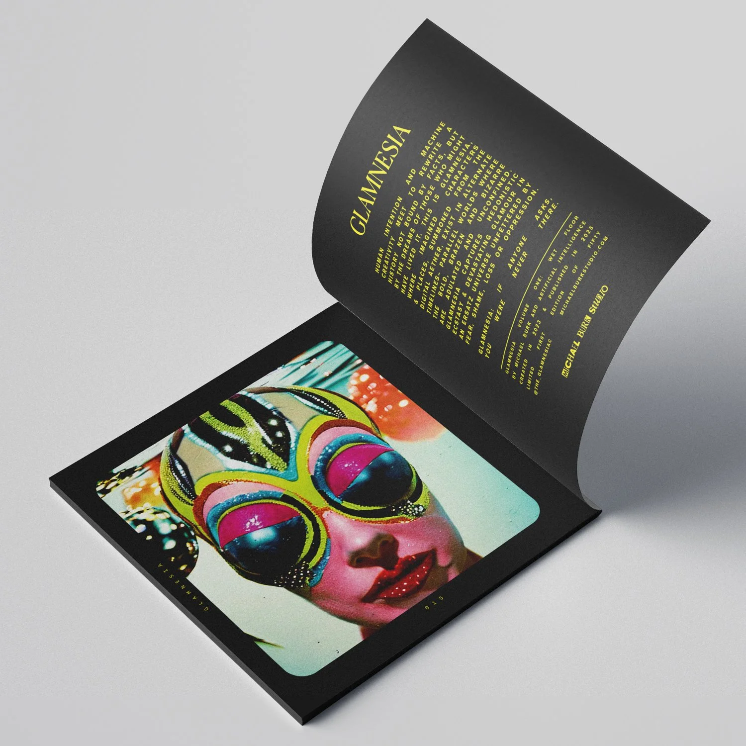 GLAMNESIA zine by Michael Burk Studio and artificial intelligence