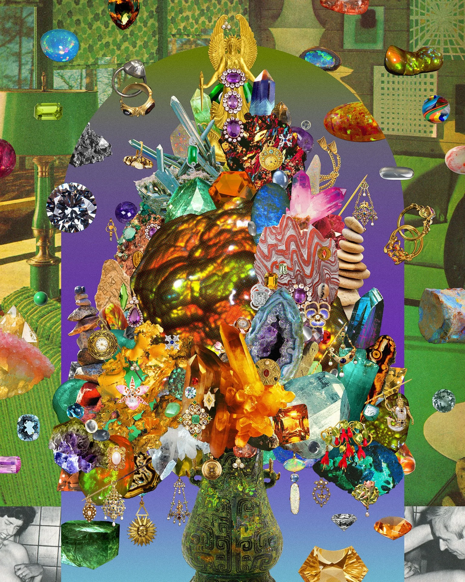 Mixed media digital collage by artist Michael Burk