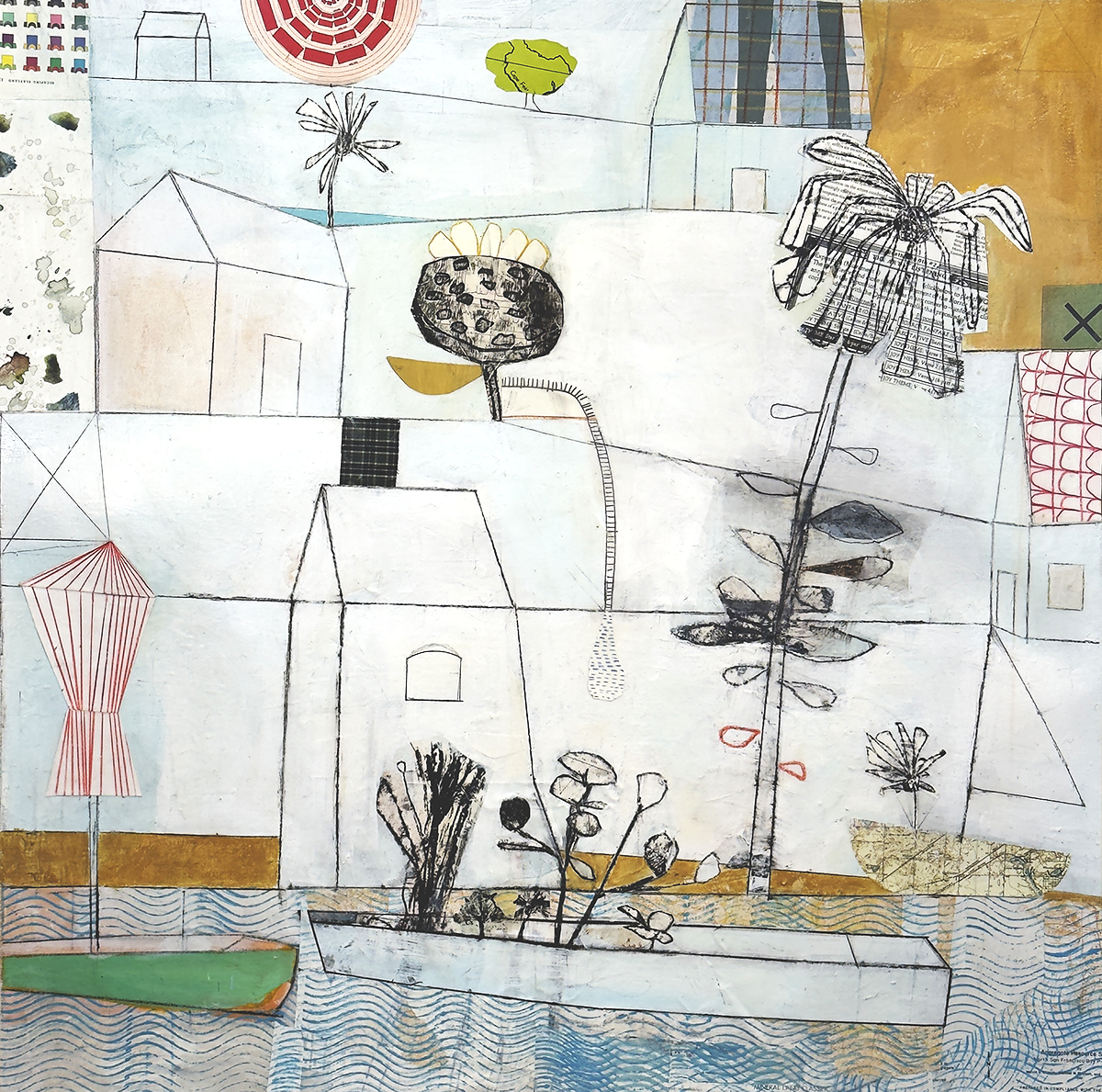Boats Carrying Plants to a Village 2026
36" x 36" mixed media on canvas