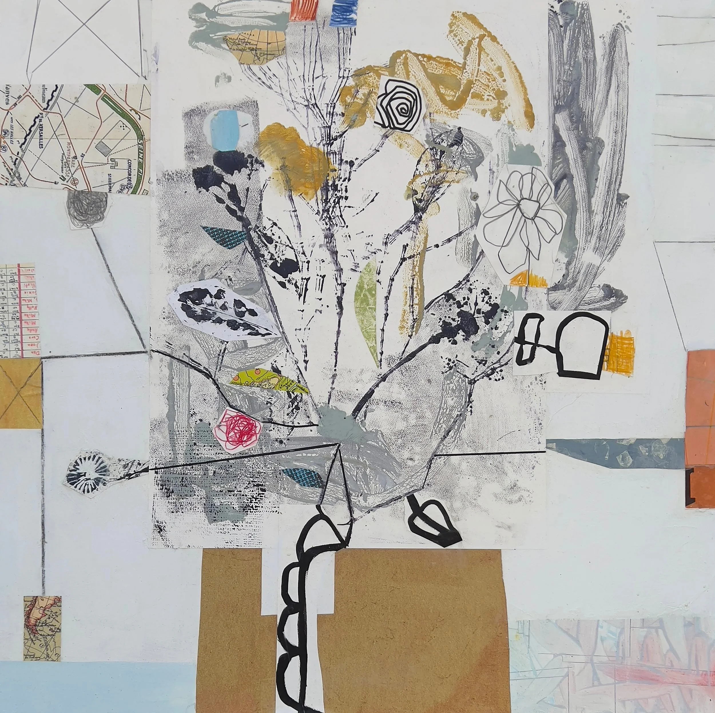 Dried Flowers on a Twisted Stem 2024
36" x 36"  mixed media on panel