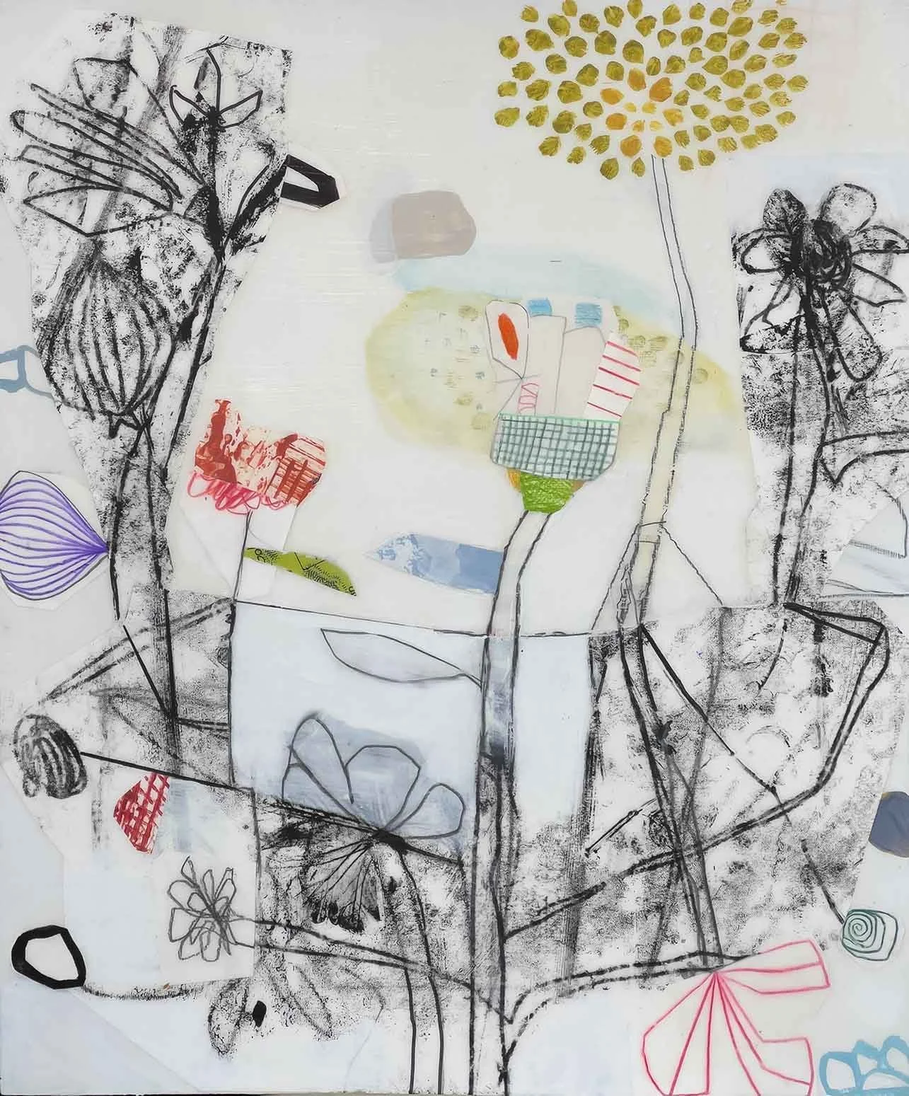 Flower Bed 2024
20" x 24"  mixed media on panel