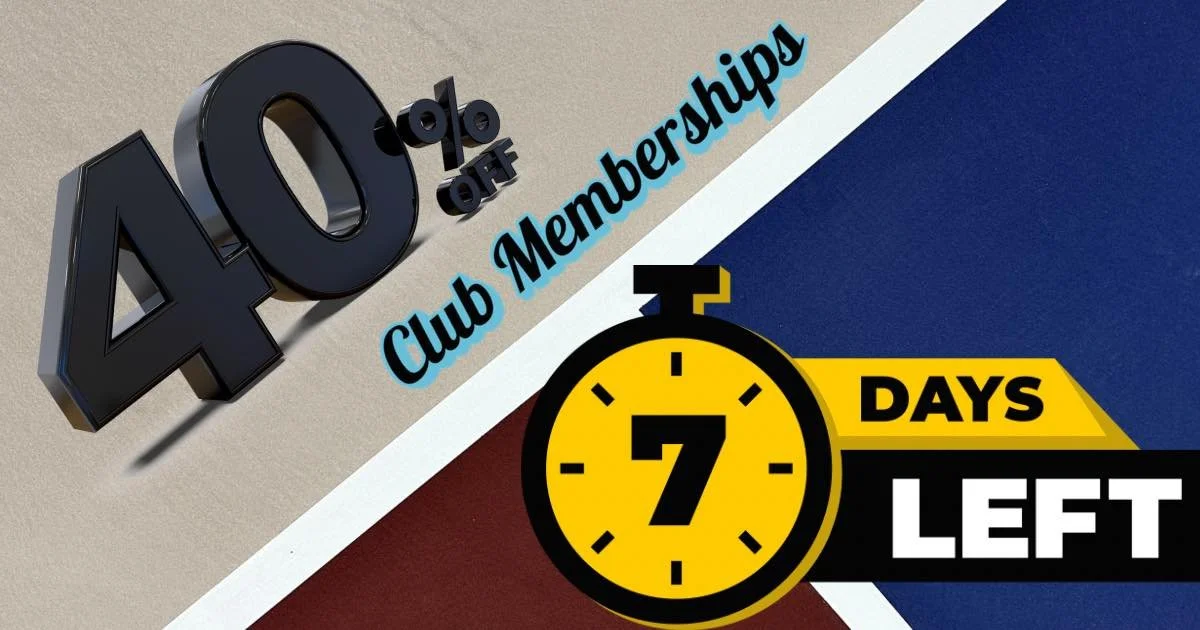 Only 7 days left to lock in 40% off! Don&rsquo;t miss your chance to grab this amazing deal and be part of something special at The Club.