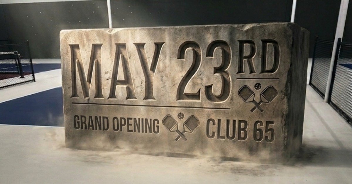 IT&rsquo;S OFFICIAL: MAY 23rd!
The wait is almost over, Club 65 Pickleball will officially opens its doors to the public on May 23rd! More details will follow on how to sign up and reserve your time to come see us! 

Memberships are still on sale! 

