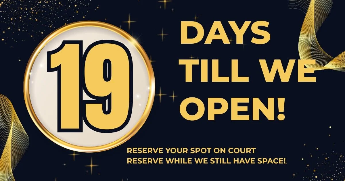 🎉 19 DAYS TO GO&hellip; AND COUNTING! 🎉

The countdown is officially ON  and we&rsquo;re just 19 days away from opening the doors to Club 65 Pickleball!

Courts are ready. Energy is building. And we cannot WAIT to see this place filled with great r