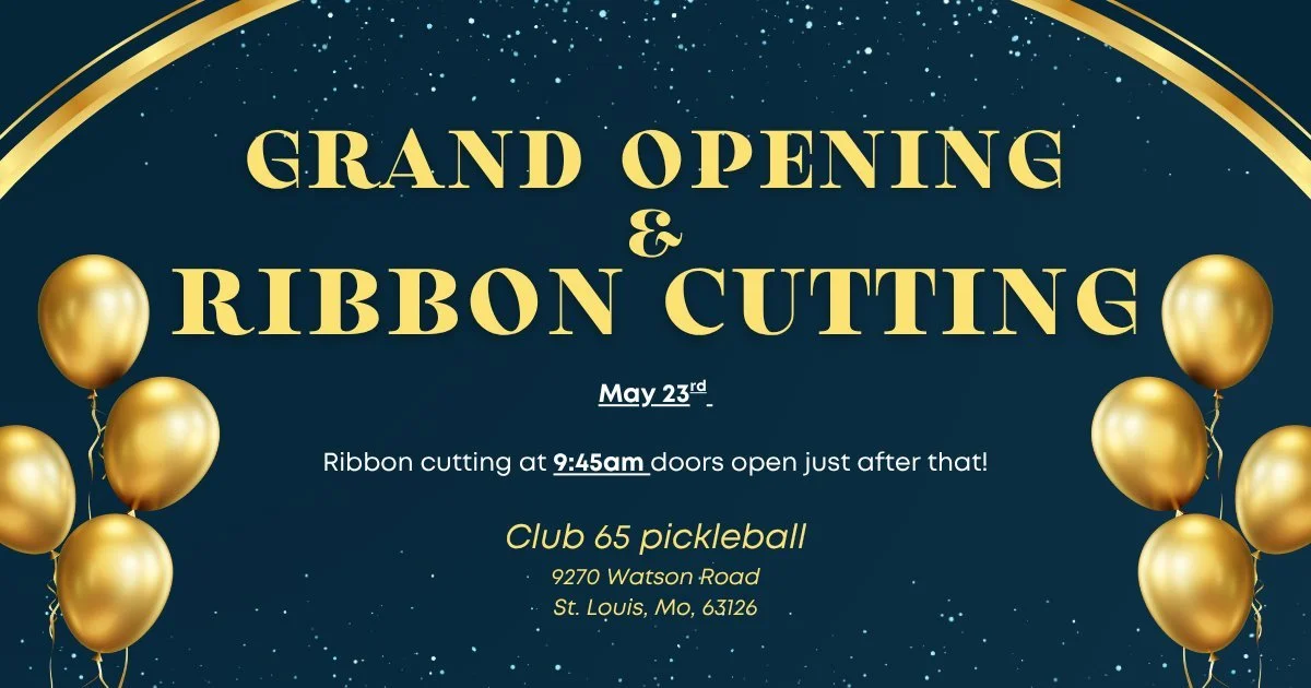 Join us on Saturday, May 23rd as we officially open the doors to Club 65 Pickleball!

✂️ Ribbon Cutting Ceremony at 9:45 AM
🏓 Grand Opening Begins at 10:00 AM

We&rsquo;re excited to welcome everyone into the club and celebrate this milestone togeth