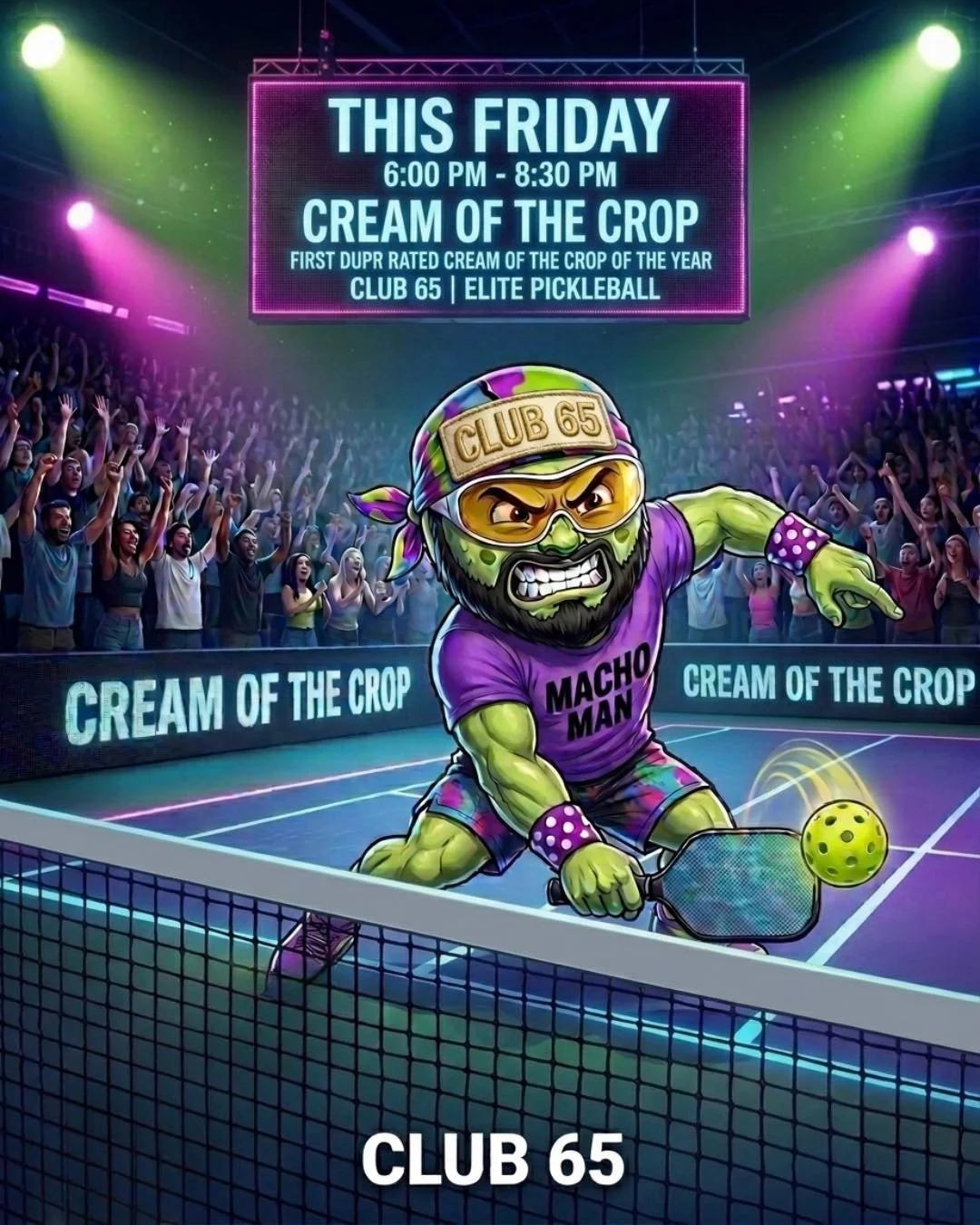 🏆 CREAM OF THE CROP IS BACK 

Friday, June 12th | 6:00&ndash;8:30 PM

Think you&rsquo;ve got what it takes to rise to the top court? Come prove it.

Cream of the Crop is our structured, DUPR-rated competitive event where every game matters. You&rsqu