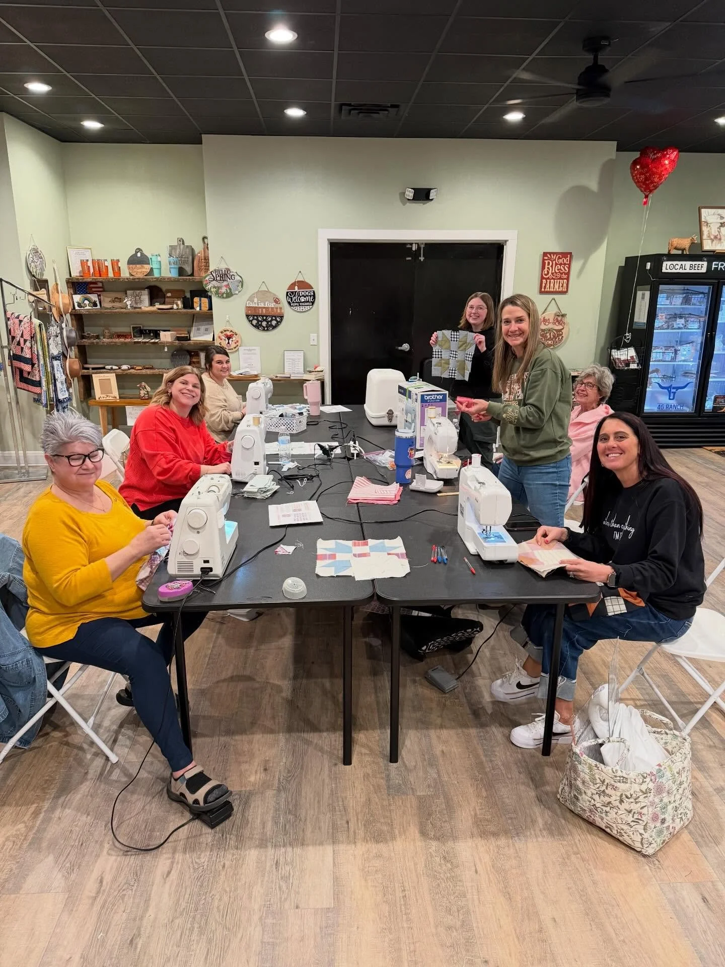 We had an amazing time at our first block of the month class @local_republicmarket Many students made their first quilt block and nailed it! If you're interested in learning to quilt, this class is perfect. Join us on March 9 for the next session. Cl