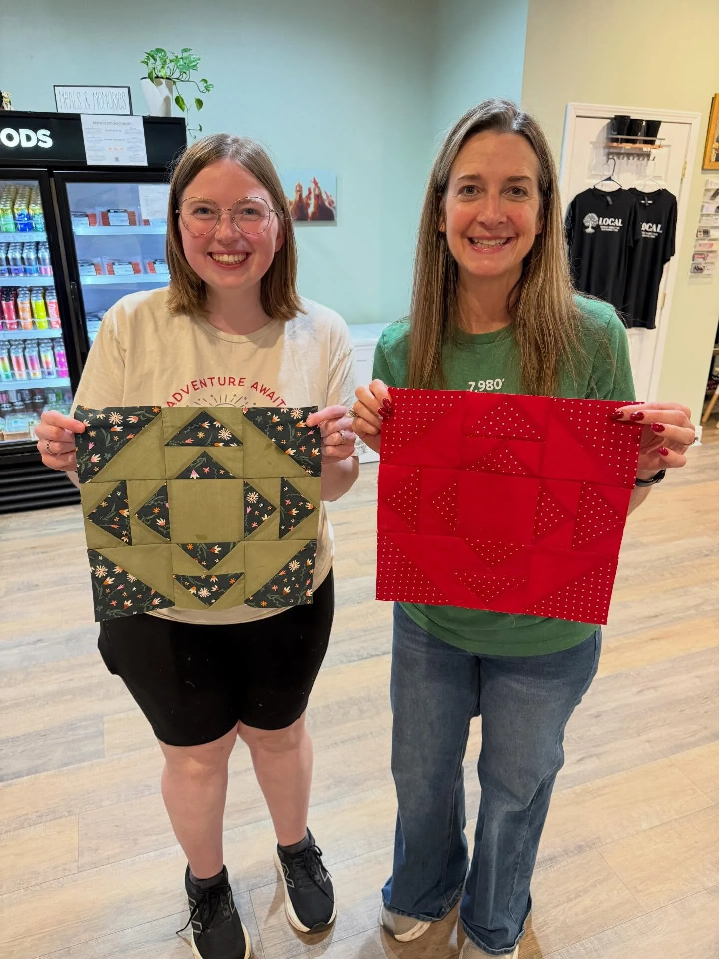 It was a busy night so I didn&rsquo;t get many photos, but we had another great night at our block of the month class @local_republicmarket Thank you to everyone who came.
Our next class is the Quilted slipper class in two weeks on March 23. Link to 