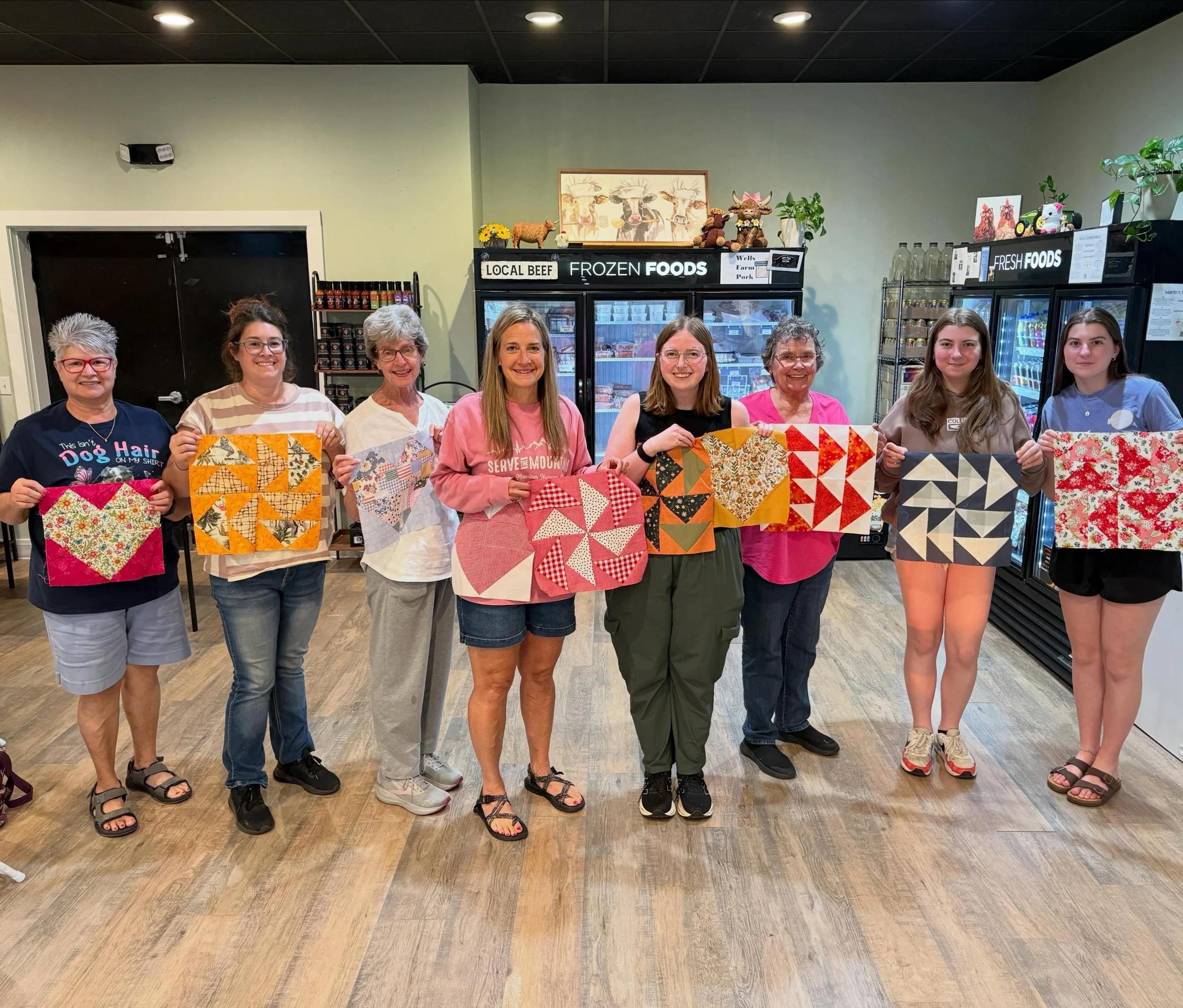 It was another great night at our block of the month class @local_republicmarket Thanks to everyone who makes time to come and sew with us. Love this bunch so much 🩷
