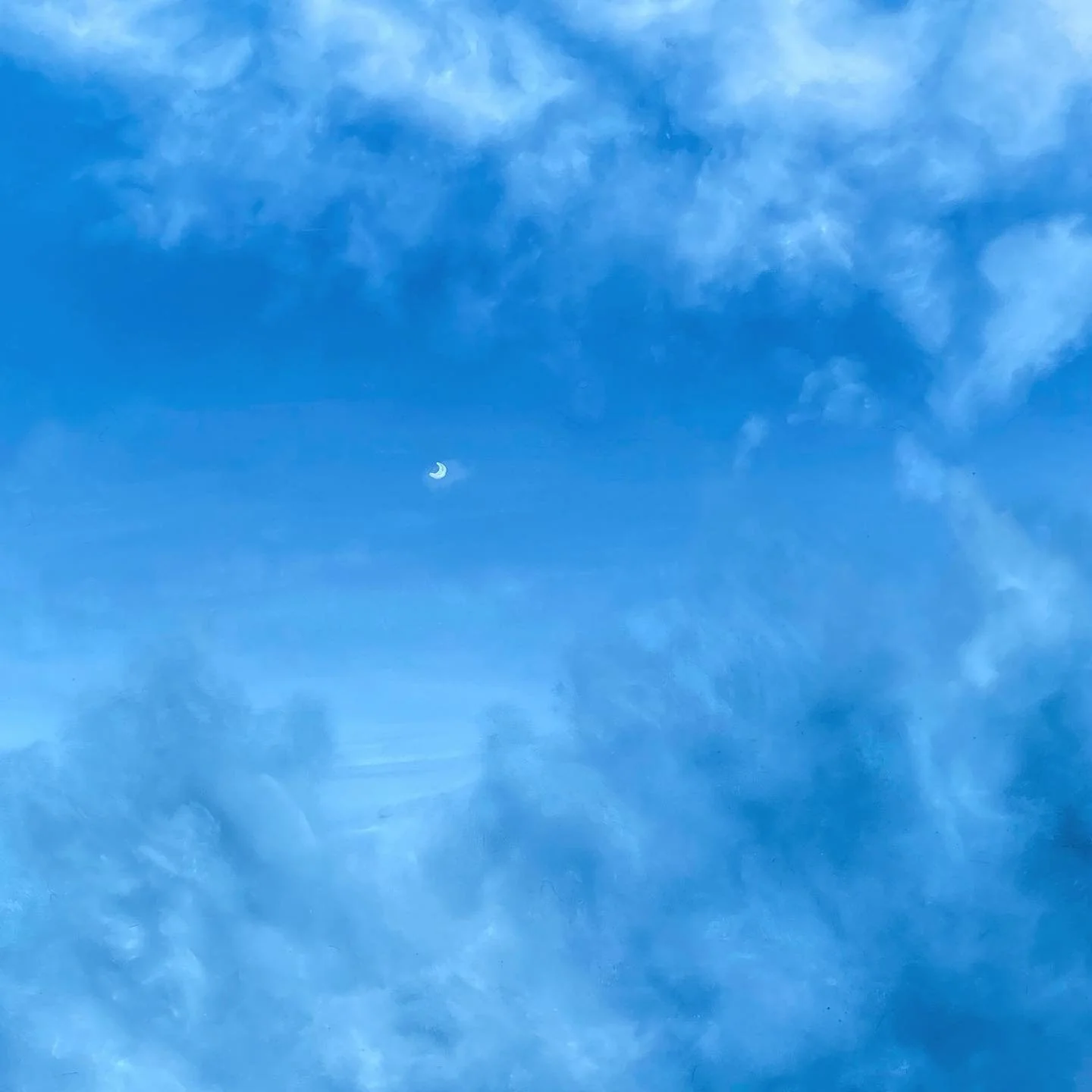 I need you to stay 🌙 
.
36 x 36&rdquo; oil on canvas
.
I&rsquo;ve never been good at painting clouds but the reference picture is so special to me and I decided to give it a try at painting it in oils. This is also the biggest piece I&rsquo;ve ever 