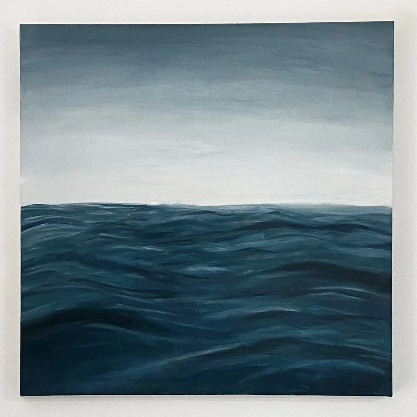 Missing you comes in waves 🌊 
.
.
24&rdquo; x 24&rdquo; oil on canvas
.
.
Who knew painting the ocean is not an easy task? This is my first time attempting to paint the ocean and I honestly struggled, especially since it&rsquo;s a bigger piece. But 